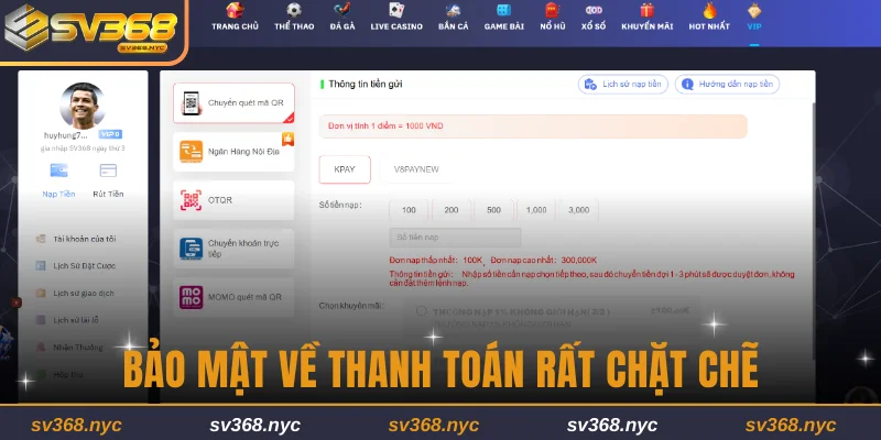 Bảo mật về thanh toán rất chặt chẽ