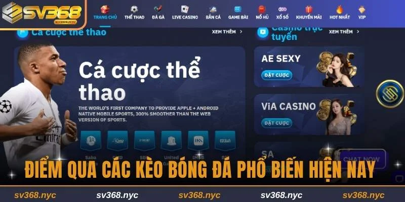 Điểm qua các kèo bóng đá phổ biến hiện nay