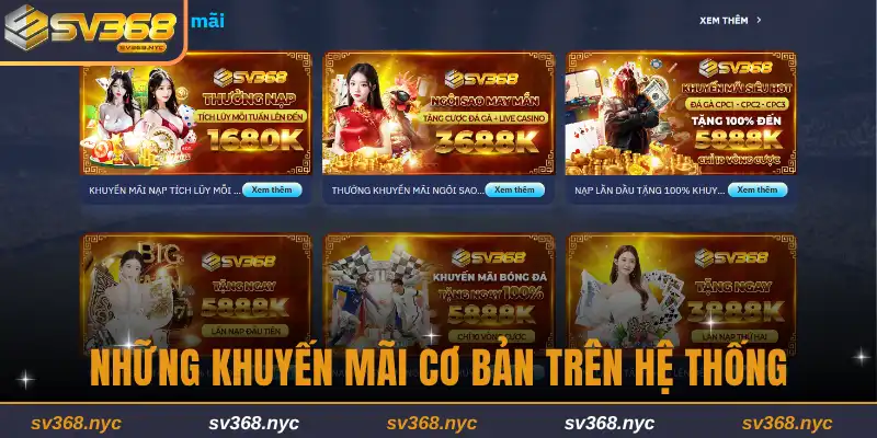 Những khuyến mãi cơ bản trên hệ thống