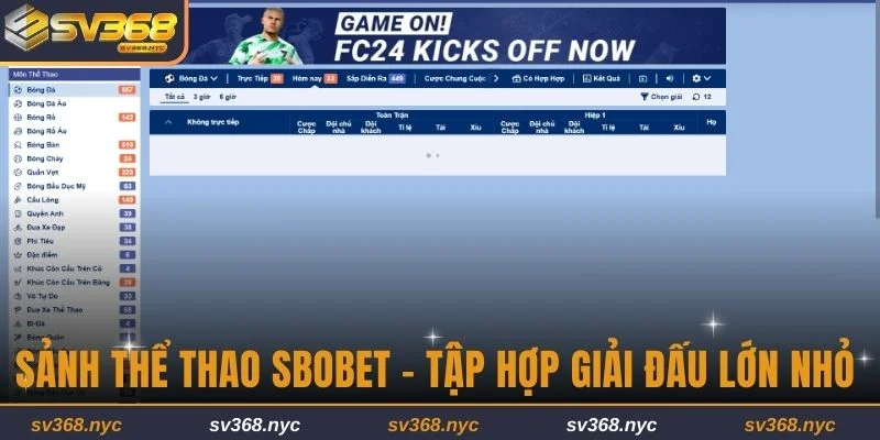 Sảnh Thể Thao Sbobet