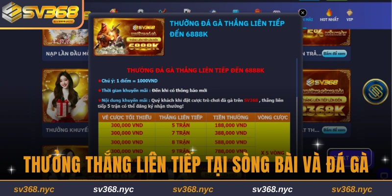 Thưởng thắng liên tiếp tại sòng bài và đá gà