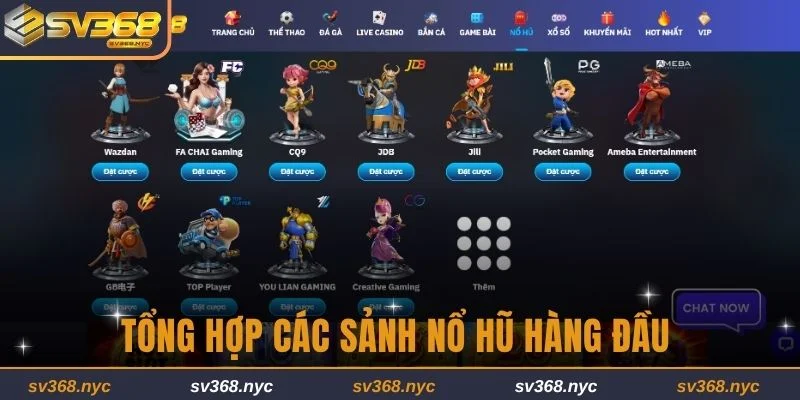 Tổng hợp các sảnh nổ hũ hàng đầu