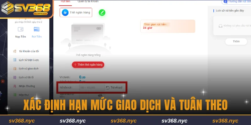 Xác định hạn mức giao dịch và tuân theo