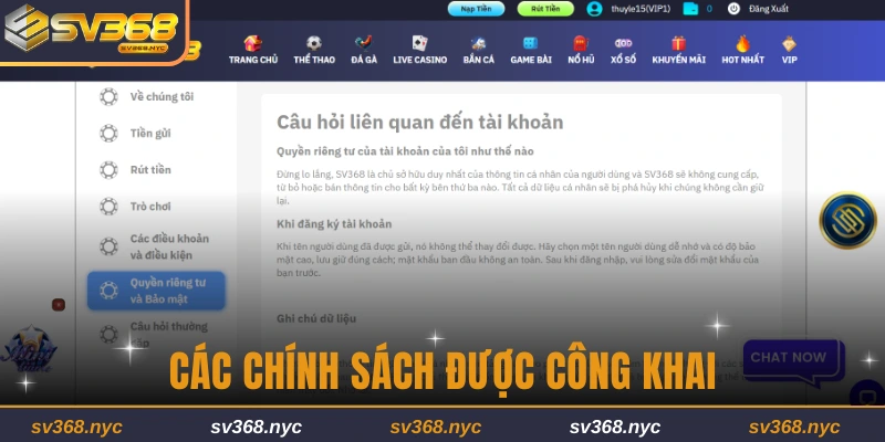 cac-chinh-sach-duoc-cong-khai